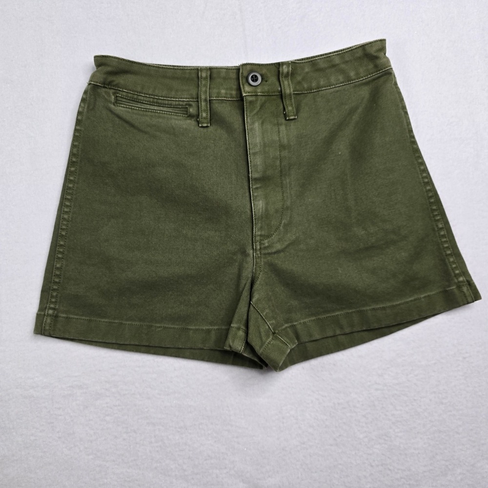 Madewell Olive Green Cotton Blend Utility Style Shorts womens Size 27 high rise